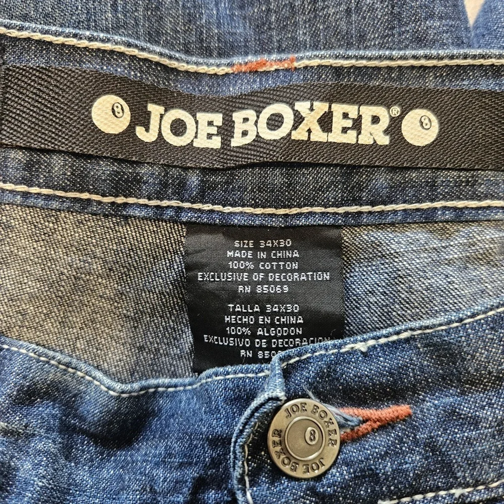 Vintage Y2K Joe Boxer Jeans Carpenter Baggy Size 34x30 8 Ball Denim Skater‎